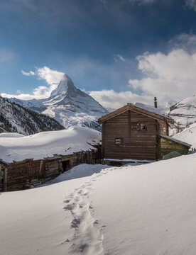 Old chalet in the hamlet of Findeln near Zermatt.