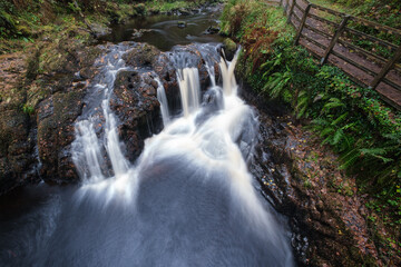 Waterfall at Glenariff Forest Park, Northern Ireland, UK