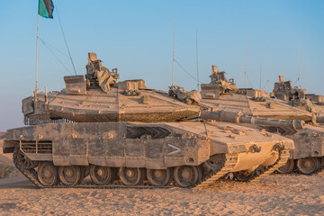 Israel Defense Forces opens some bases to the public. Tanks in the desert