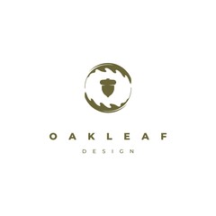 Oak leaf logo design illustration vector template © SUPERGHONAM