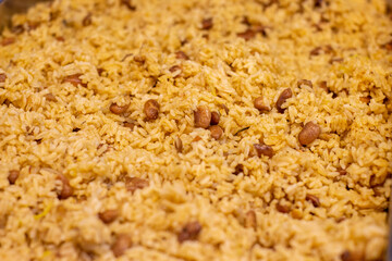 moro de guandules, arroz con guandules, tipica dominicana, comida de pueblo, comida tropical, alimento diario dominicano