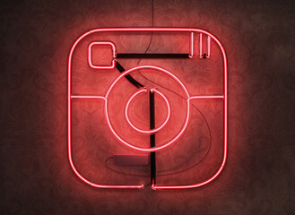 Instant camera neon sign