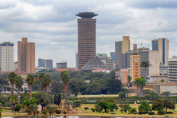 View of central part of Nairobi, Kenya. - obrazy, fototapety, plakaty
