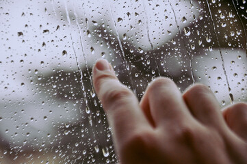Rain drops on window