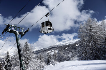 Ski Lift in the French Alps, Montchavin, La Plagne