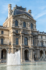 Fototapeta na wymiar Paris, France - 09-11-2018: the beautiful facade of the Louvre Museum in Paris