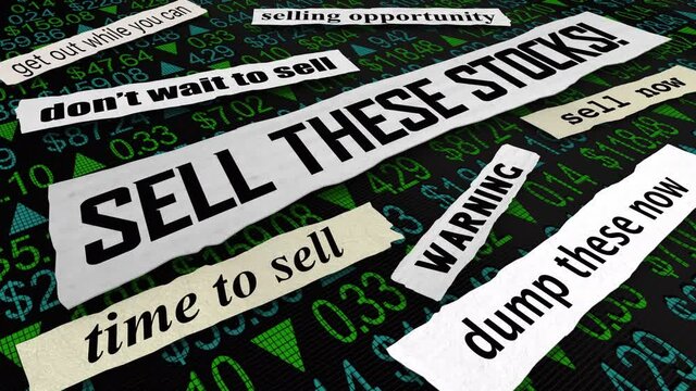 Sell These Stocks Market Advice Recommendation Tips 3d Animation