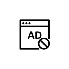 Media ad block icon. Ad blocker icon. Vector