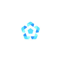 abstract pentagon geometric logo graphic design vector