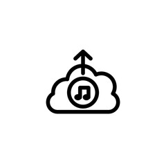 Music cloud upload icon. Music and video multimedia icons. Vector