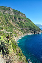 Fototapeta premium Costa Viola,Marinella beach, at the foot of Mount St Elia, Palmi, Reggio Calabria district, Calabria, Italy, Europe
