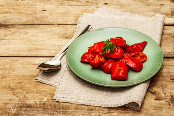 Homemade fermented sweet red pepper