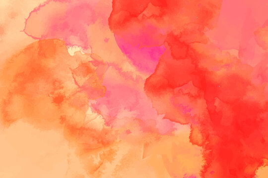 watercolor bleed and fringe with vibrant distressed grunge texture, Watercolor paint background design with colorful orange pink borders and bright center.