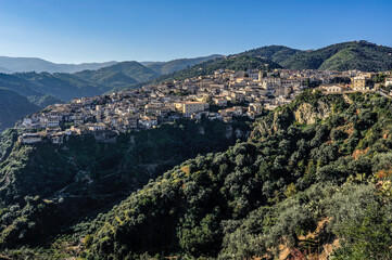 Fototapeta na wymiar View of the town of Rossano, District of Cosenza, Calabria, Italy, Europe