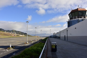 Airport terminal da Madeira Portugal, Funchal, island in the Atlantic Ocean, - obrazy, fototapety, plakaty