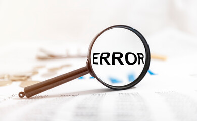 Error word inscription. Concept of failure and mistake