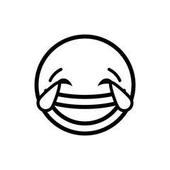 joy face in outline icon