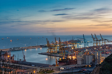 urban landscape of the port of the city of Barcelona.