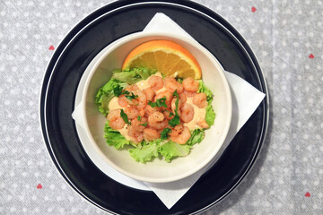Home made shrimp cocktail a classic appetizer, Italy