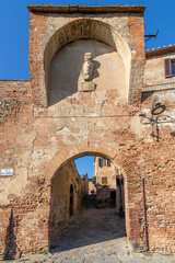 The ancient Porta al Sole, gateway to the historic center of Certaldo alto, Florence, Italy