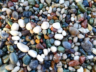The heart is made of sea stones 