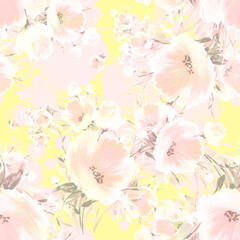 Obraz na płótnie Canvas Seamless pattern delicate bouquet of beautiful flowers