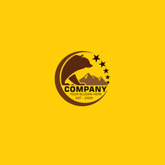 Vintage Bear Logo Template.Adventure and outdoor logo design template