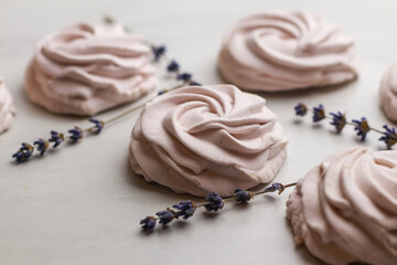 Fresh zephyr with lavender taste on light background
