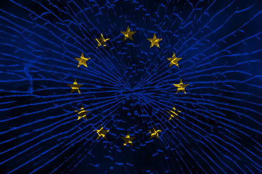 Europaflagge Glasbruchmuster