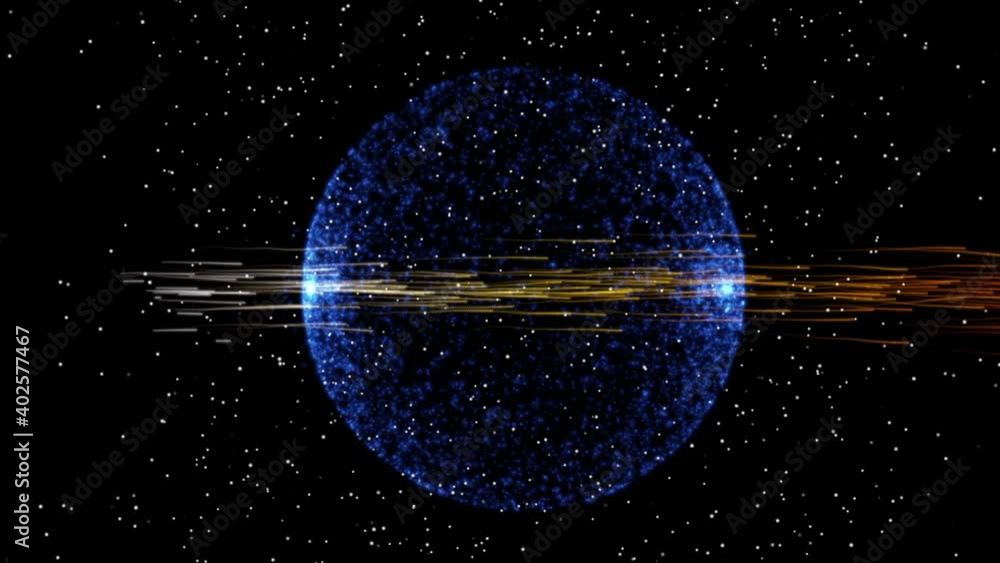 Aufkleber isolated black background. close-up of a ray of the sun against the backdrop of a blue planet in the