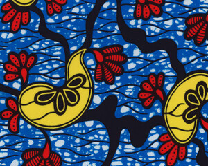 Colorful African fabric – Seamless and textured pattern, cotton, photo 
