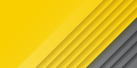 Obraz premium Yellow and grey black abstract background vector with blank space for text. Trendy yellow color of 2021 background. Modern yellow grey abstract background with overlap layer and shadow