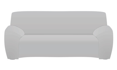 Grey sofa bed. vector illustration 