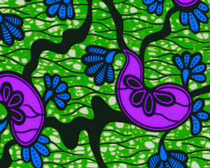 Colorful African fabric – Seamless and textured pattern, cotton, photo 