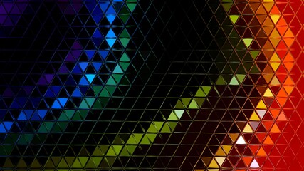 multicolored cooking bowls rim lighting made into unique art images by repeating transformations 3D triangular mosaic designs