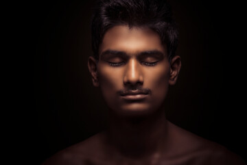Indian teen boy portrait.