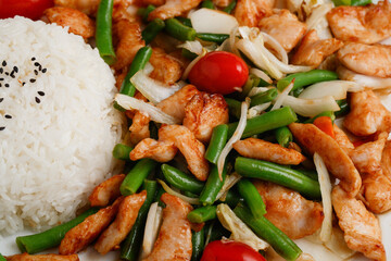 Chinese fried pork with rice