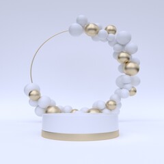 abstract 3d depth and realism background,white color showcase for product . 3d rendering	