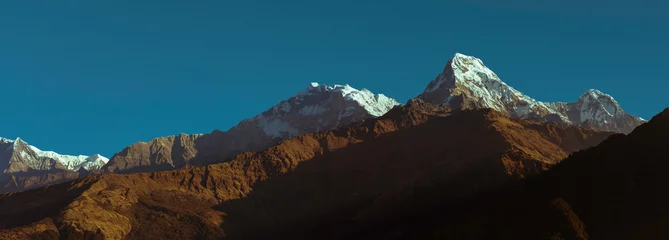 Papier Peint photo Dhaulagiri Himalayan mountain Dhaulagiri peak during sunrise in Nepal.