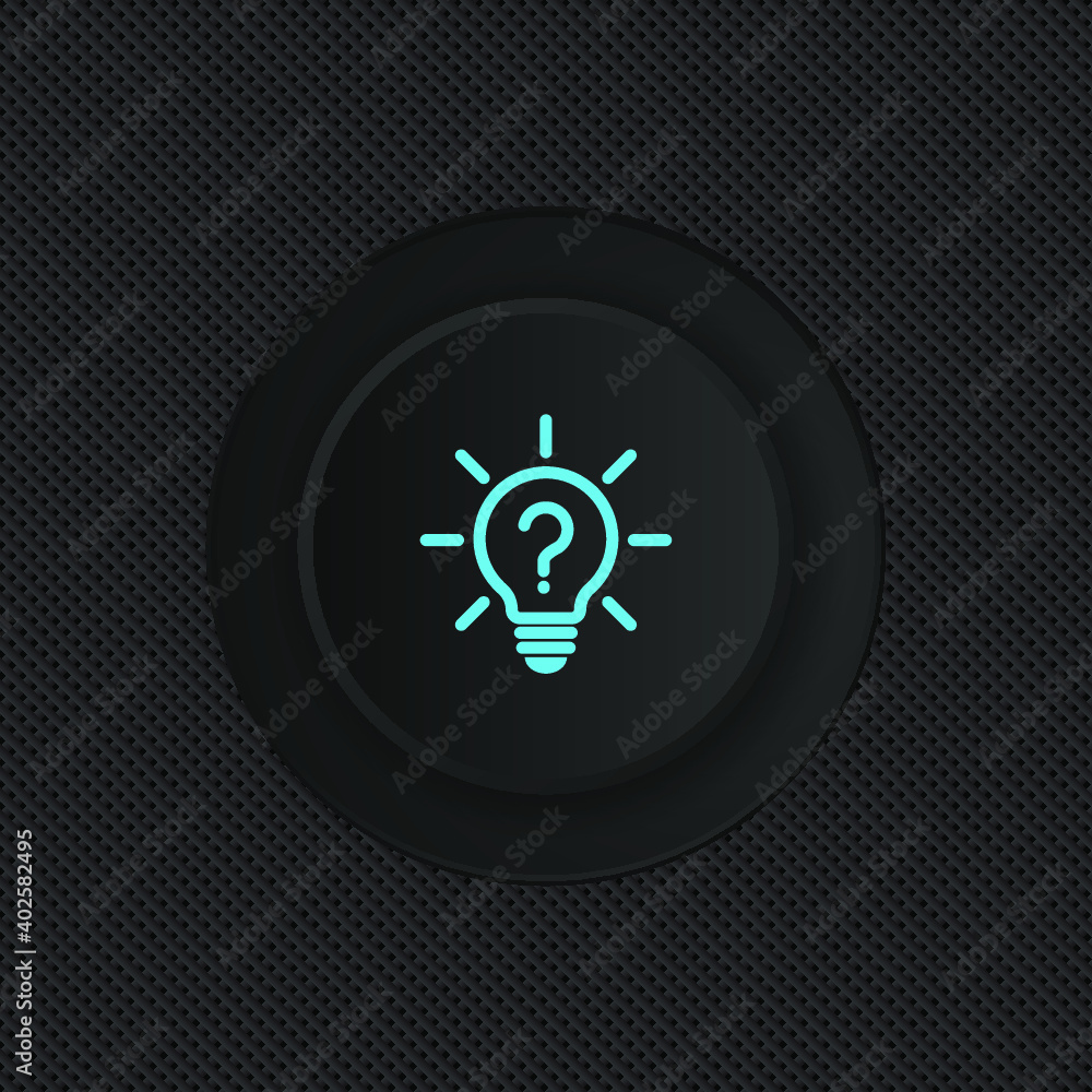 Aufkleber problem icon. light bulb button