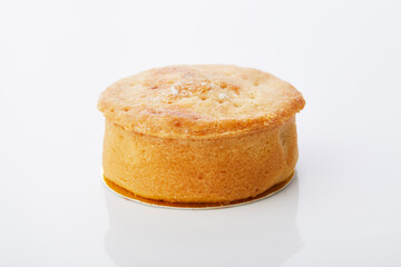 Almond Blueberry pie on white background.