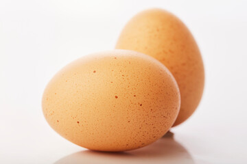 Brown eggs food on white background.