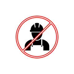 No Worker icon isolated on white background