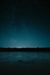 night sky over lake