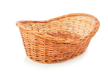 Fototapeta premium Wooden basket on white background