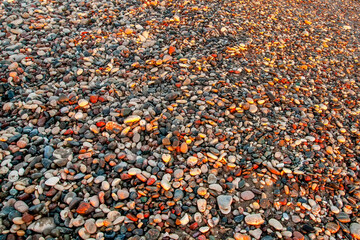 Macro shots, Beautiful nature scene. Pebbles on a Beach