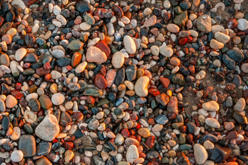Macro shots, Beautiful nature scene. Pebbles on a Beach