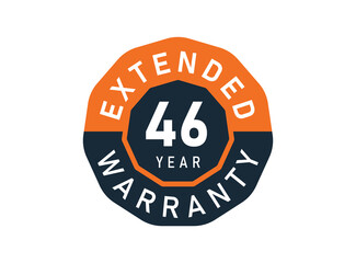 46 year warranty badges isolated on white background. 46 years Extended warranty