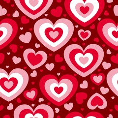 St Valentine’s Day. Seamless pattern with red and pink hearts.