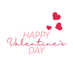 Lettering Happy Valentines Day banner. Valentines Day greeting card template with typography text happy valentine s day